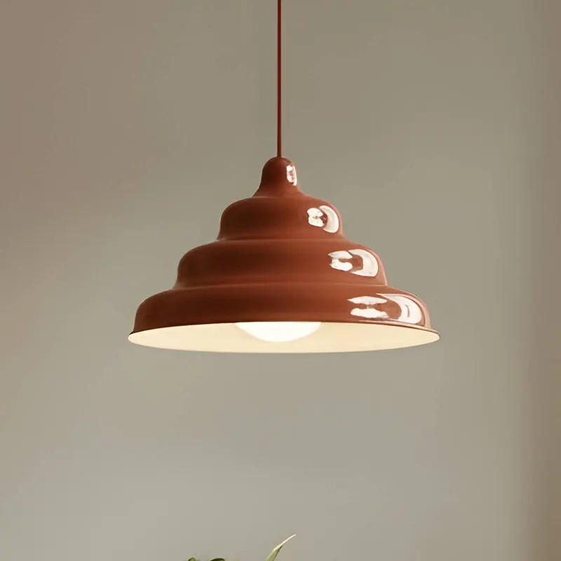 Żyrandol Fala, czerwona, Ø 23 cm, szkło