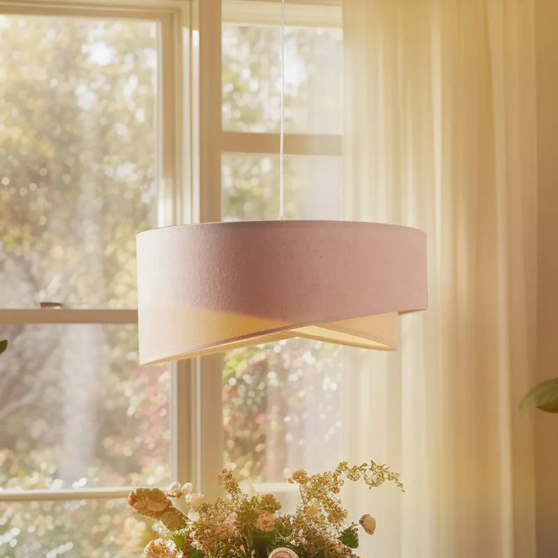 Lampa wisząca Vivien, dwukolorowa, kremowa/biała