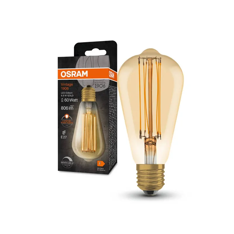 OSRAM Vintage 1906 E27 8,8W LED ST64 822 złota dim