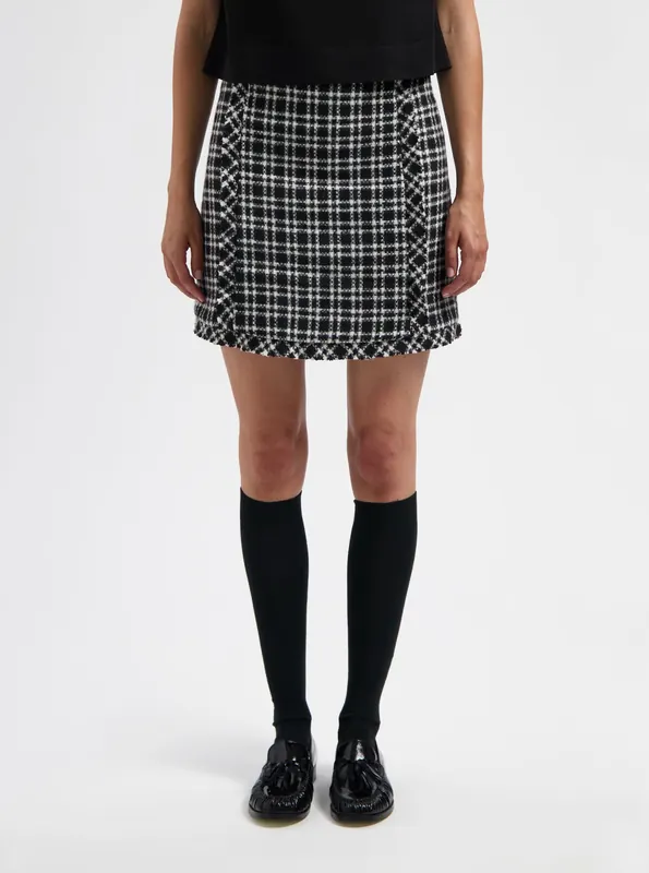 We Are Labels Nous Sommes Labels – Gracie Tweed Skirt Black Maat: S | Mini Rokken Outlet | Dames | Zwart