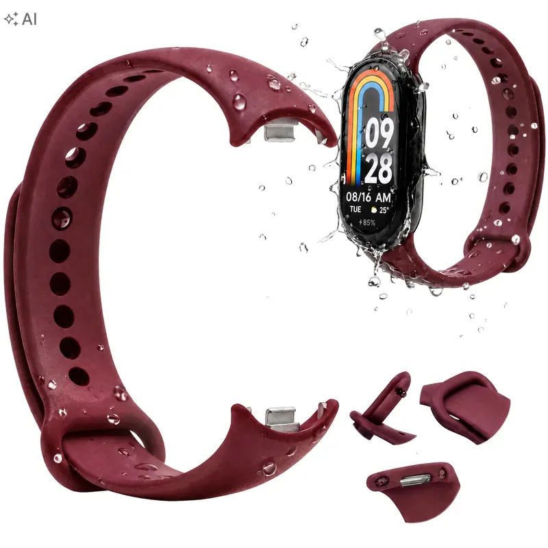Pasek Opaska do Xiaomi Mi Band 10, 9, 8 Bordowy Czerwony iStrap zamienna