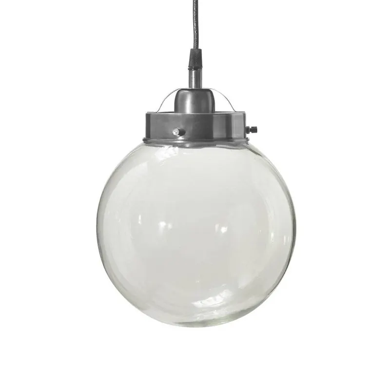Lampa wisząca PR Home Normandy, Ø 20 cm, srebrny antyk, szkło