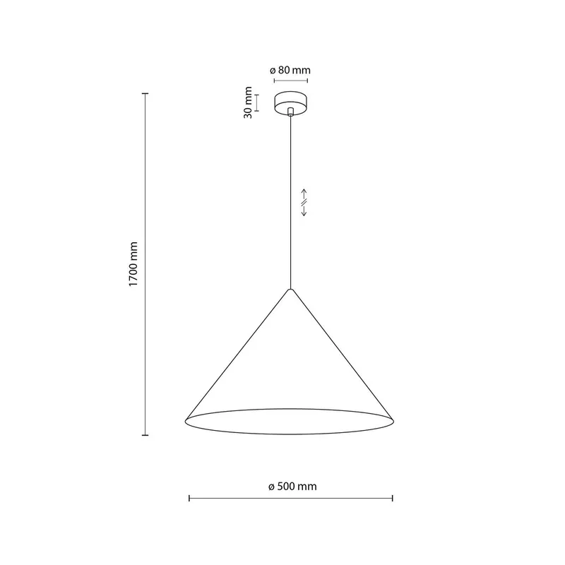Żyrandol Cono, 1-punktowa, Ø 50 cm, terakota, E27