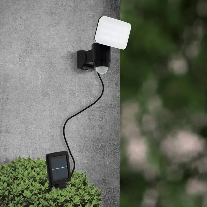 Lampa solarna LED Casabas z czujnikiem, czarna