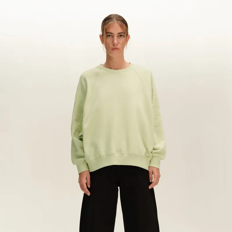 Bluza oversize koronki limonkowa