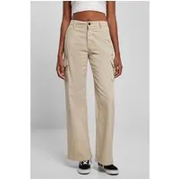Urban Classics Ladies High Waist Straight Cargo Pants Softseagrass Maat: 34 | Cargobroeken Outlet | Dames | Beige