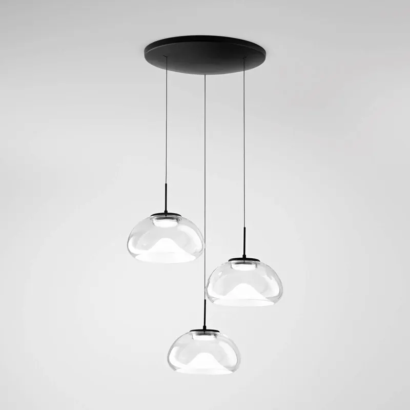 Lampa wisząca LED Brena, 3-punktowa, okrągła, przezroczysta, CCT