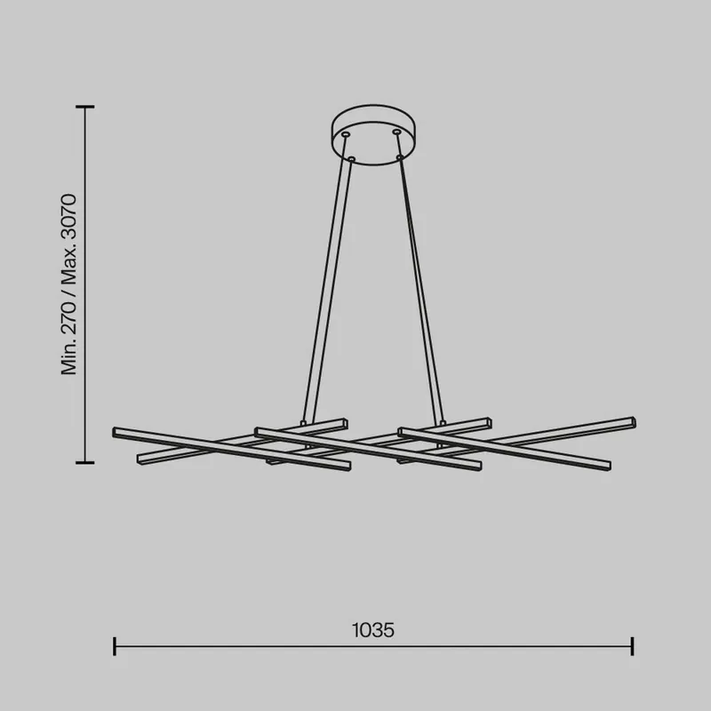 Lampa wisząca LED Maytoni Halo, kolor mosiądz, długość 103,5 cm