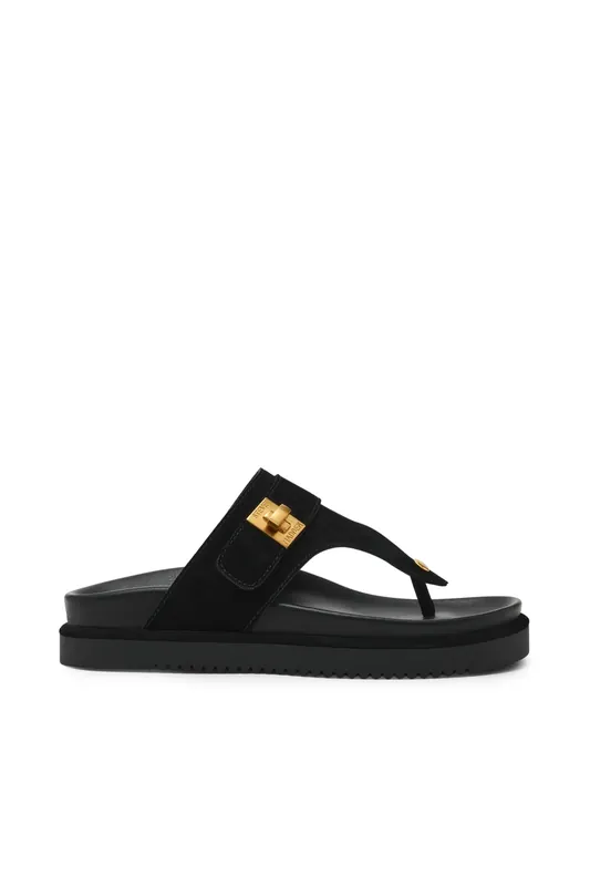 Steve Madden Tuned-in Sandals Black Suede Maat: 39 | Sandalen Outlet | Dames | Zwart