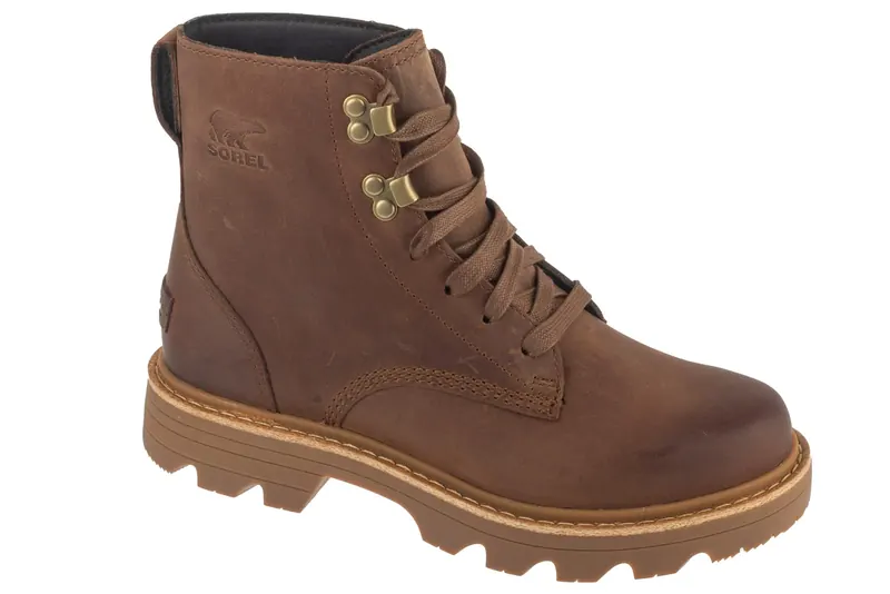 Sorel Revel Rd Boot Lace Wp 2144871256, Damskie, Brązowe, trapery, skóra licowa, rozmiar: 38