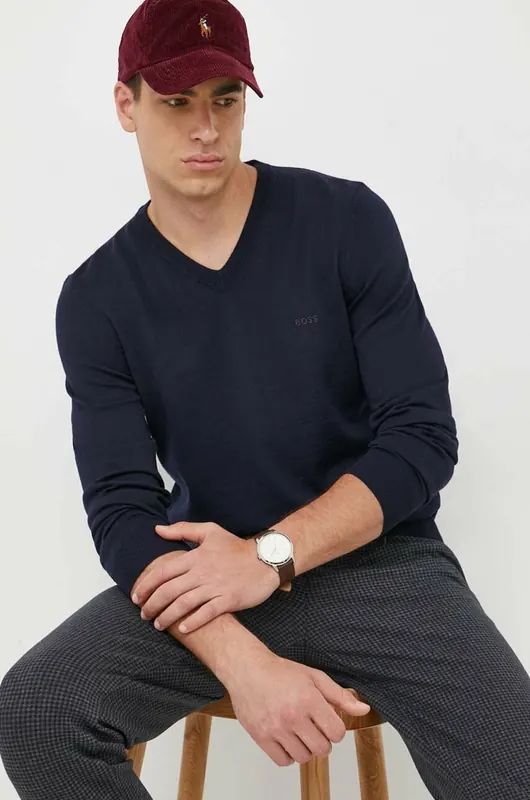 BOSS sweter wełniany Baram-L