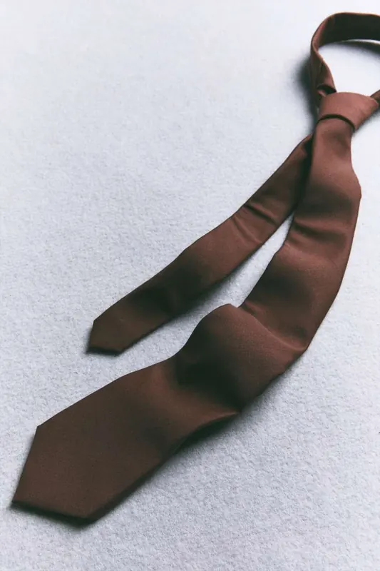 Krawat z mieszanki wełny stretch