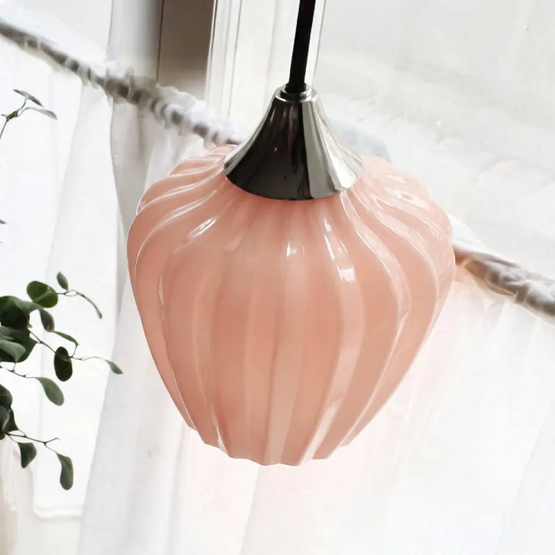 Lampa wisząca Amalfi, pomarańczowa, średnica 14 cm, szkło, E14, wtyczka
