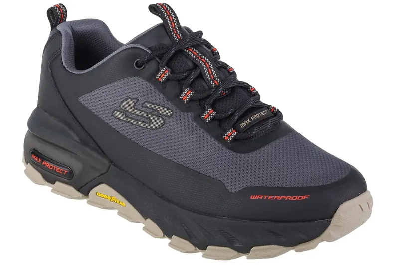 Skechers Max Protect - Fast Track 237304-BKMT, Męskie, Czarne, buty sneakers, przewiewna siateczka, rozmiar: 42,5