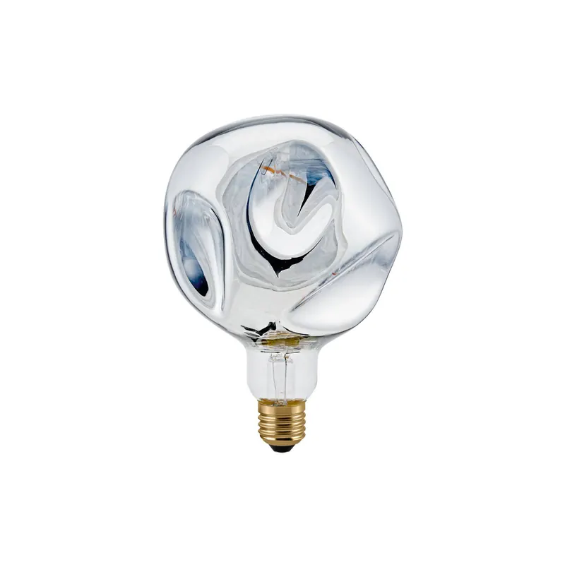 Żarówka LED Giant Ball E27 4W 918 ściemniana srebrno-metaliczna.