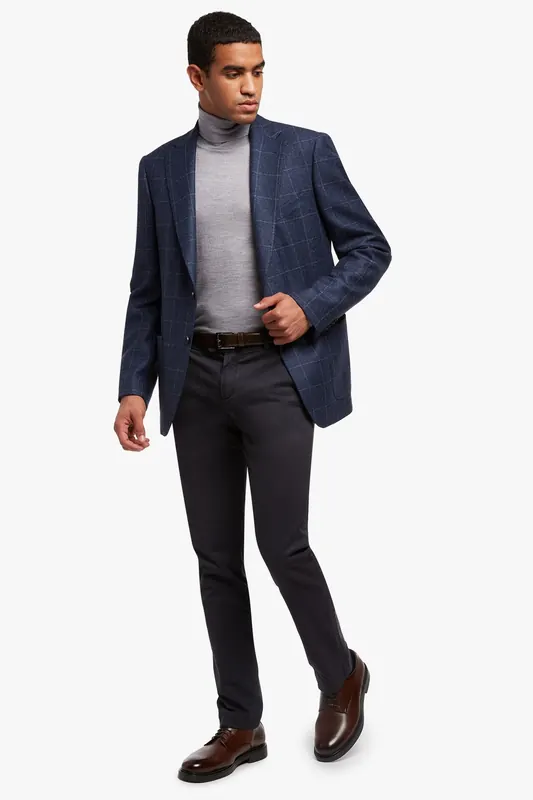 Brooks Brothers Grey Merino Wool Turtle Neck Mid Grey Maat: M | Coltruien Outlet | Heren | Grijs