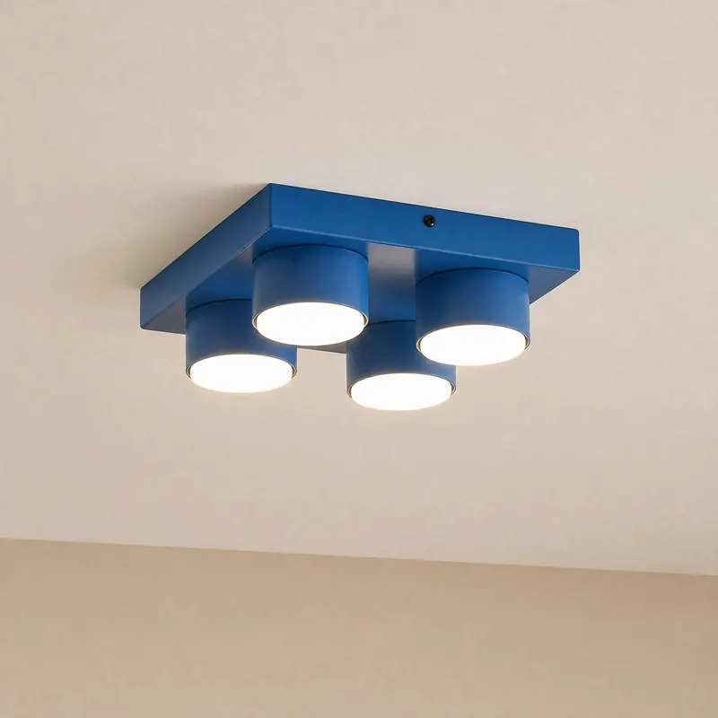 Lampa sufitowa Brix, niebieska, długość 23 cm, 4-punktowa, GX53
