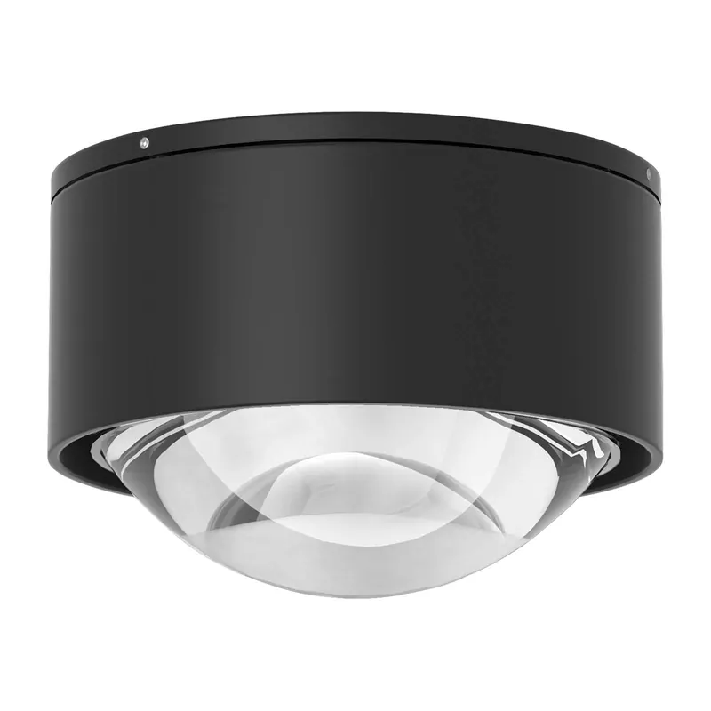 Spot LED Puk Mini One 2, przezroczysta soczewka, czarny matowy