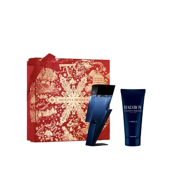 CAROLINA HERRERA Bad Boy Cobalt Zestaw upominkowy dla mężczyzn Woda perfumowana 100ml + Żel pod prysznic dla mężczyzn 100ml