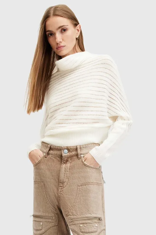 AllSaints sweter z wełną RIDLEY LADDER