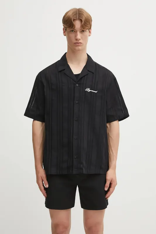 Represent koszula bawełniana Embroidered Bowling Shirt