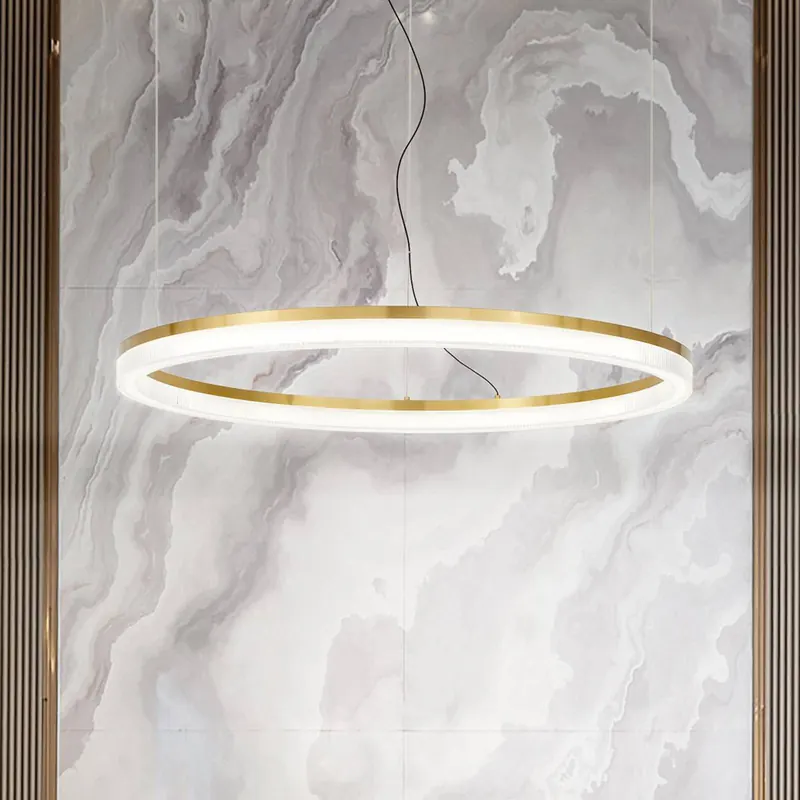 Żyrandol LED IDEAL LUX Crown, średnica 80 cm, metal w kolorze mosiądzu