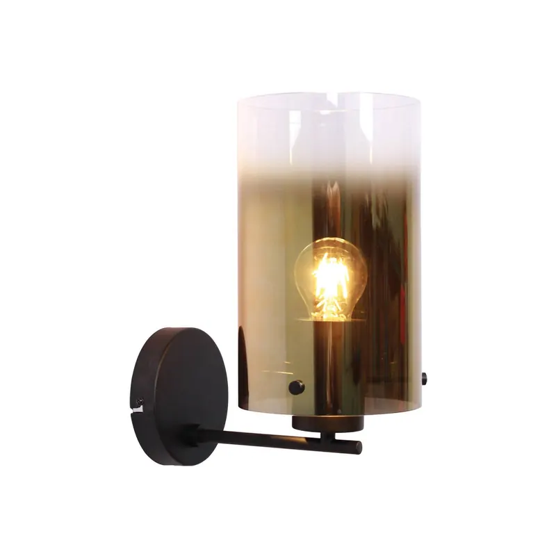 Lampa ścienna Ventotto, czarny/złoty, szerokość 15 cm, metal/szkło