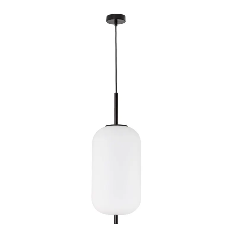 Biała/czarna szklana lampa wisząca ø 22 cm Lato – Nova Luce