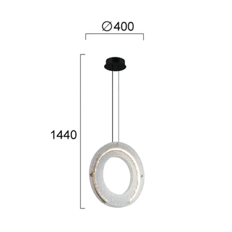 Żyrandol LED Tamara, dymnoszara, Ø 40 cm, szkło/metal