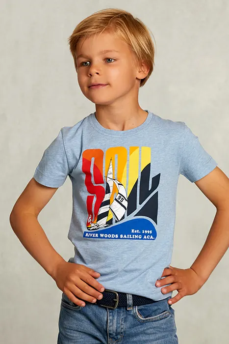 River Woods Dark Blue Normal Fit T-shirt Maat: 06 | T-Shirts Outlet | kids | Blauw