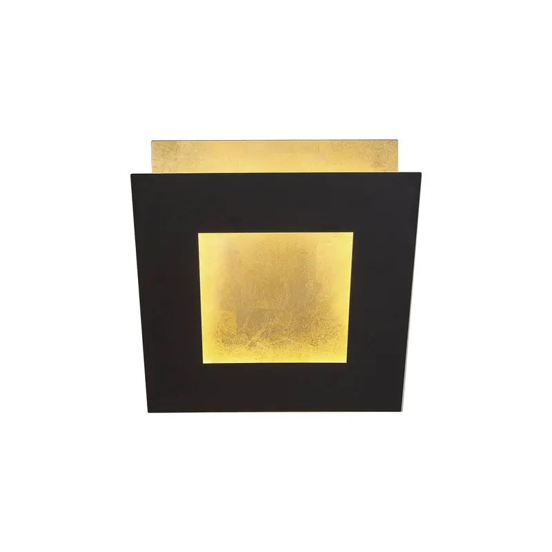 Kinkiet LED Dalia, czarny/złoty, 18 x 18 cm, aluminium