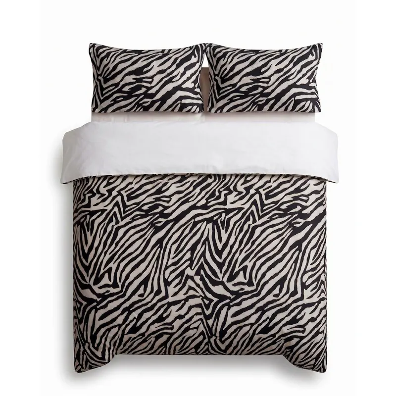 Czarna pościel dwuosobowa 200x200 cm Zebra – Mijolnir