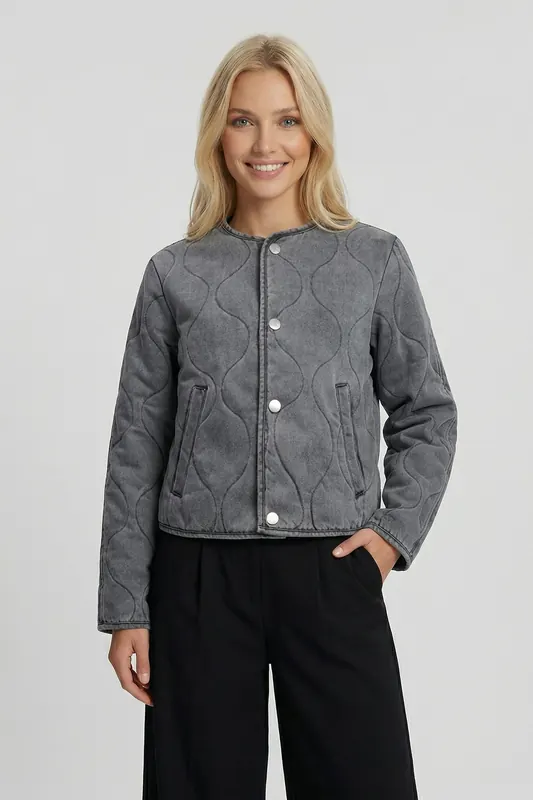 Cars Jeans Alina Cotton Grey Used Maat: L | Korte Jassen Outlet | Dames | Grijs