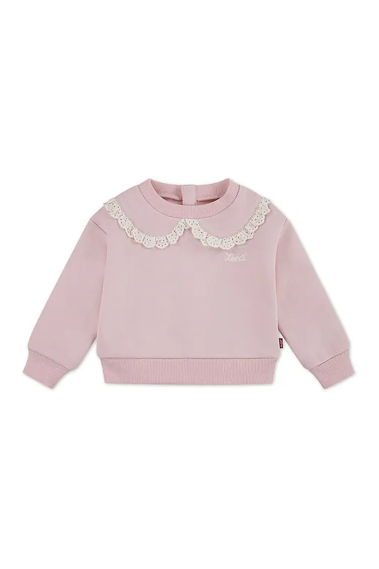 Levi's Girls Peter Pan Collar Crew Neck Crystal Rose Maat: 18M | Truien Outlet | kids | Roze