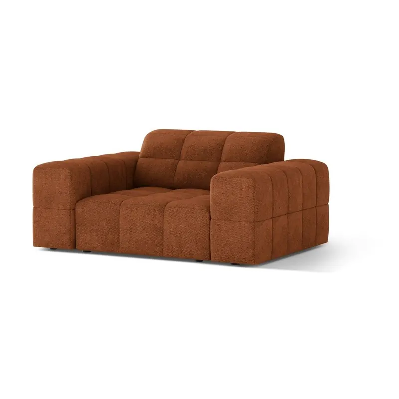 Fotel z tkaniny szenilowej w kolorze terakoty Chicago – Cosmopolitan Design