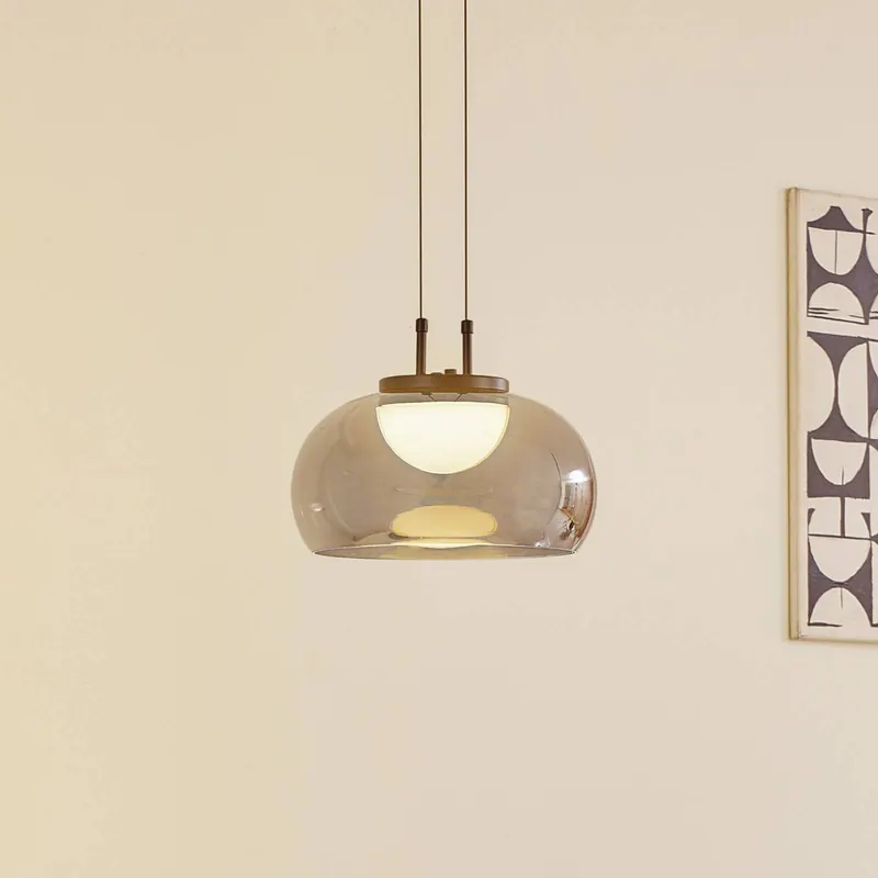 Lampa wisząca LED Lucande Dain, 1-punktowa, dymny szary, szkło