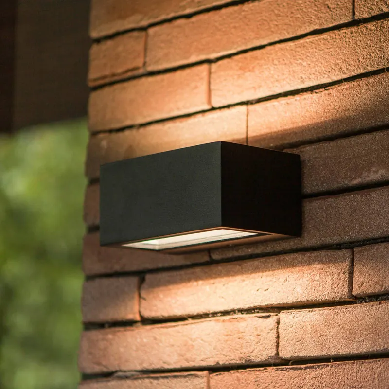 Kinkiet zewnętrzny LED GEMINI, czarna, 14 cm, IP54, światło skierowane w górę/w