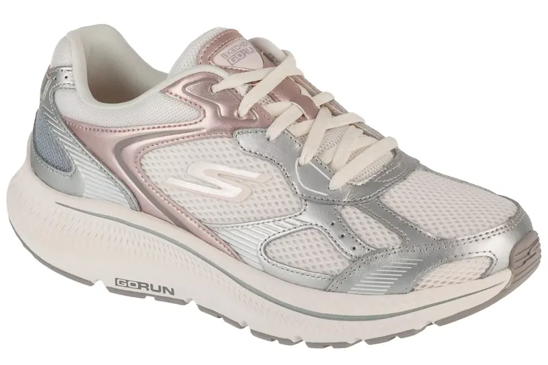 Skechers Go Run Consistent 2.0 - Volt 128633-OFWT, Damskie, Białe, buty do biegania, przewiewna siateczka, rozmiar: 36,5