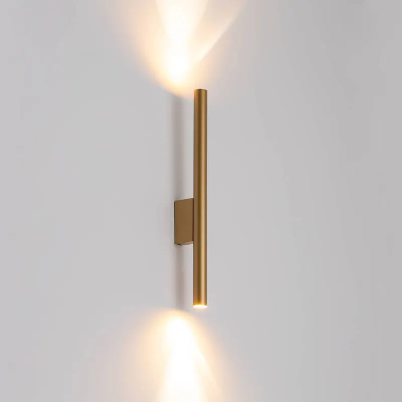 Kinkiet Laser, złoty, metal, wysokość 40 cm, G9