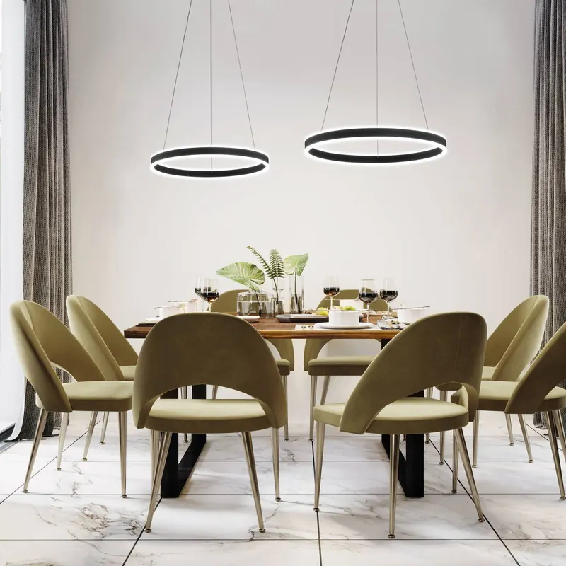 Żyrandol LED Sirko, Ø 60 cm, piaskowo-czarny, metal, CCT