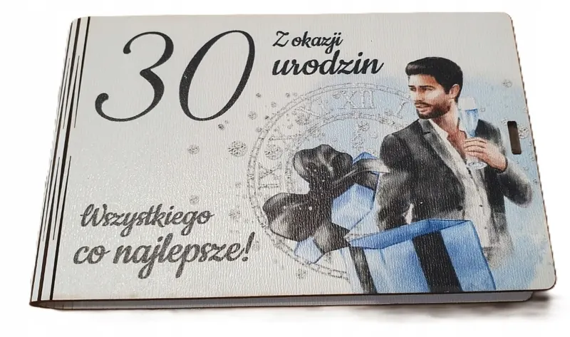 pudełko na pieniądze 16 x 9,5cm banknotówka na 30 urodziny kolor Elegant Pa