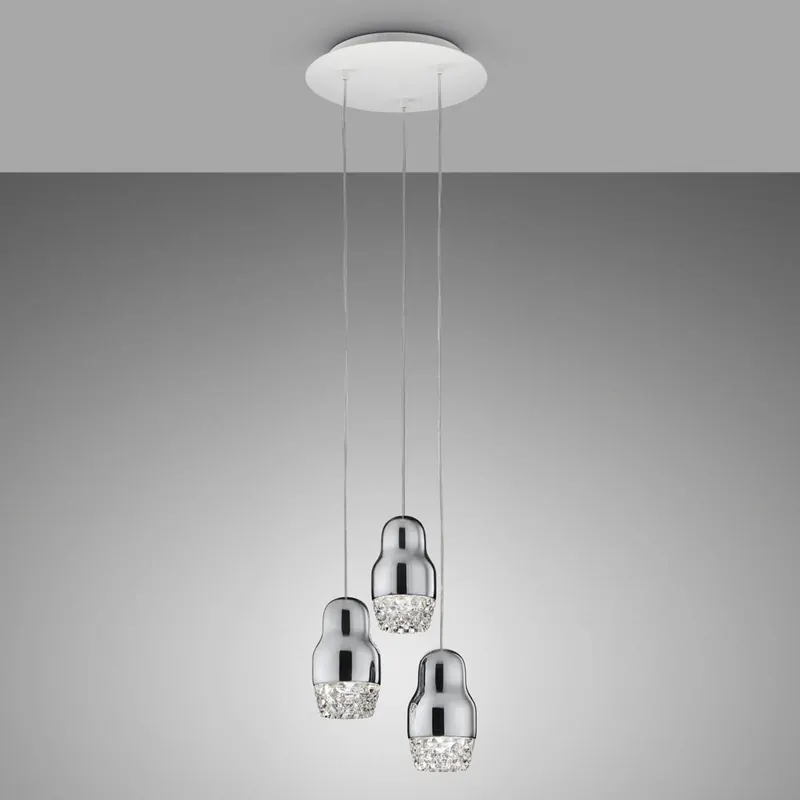 Lampa wisząca LED Fedora 3-punktowa chrom