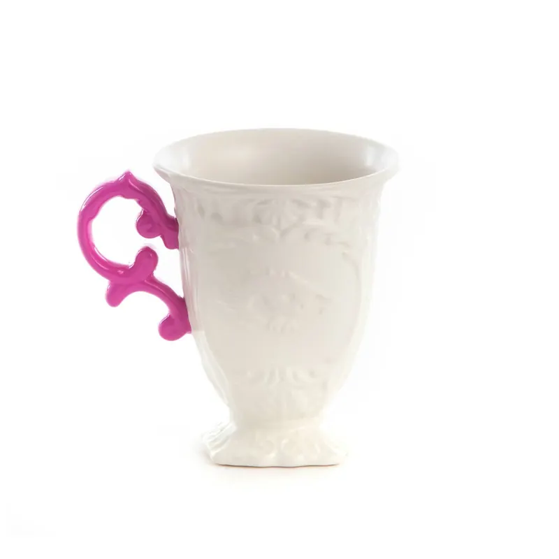 Kubek SELETTI I-Wares, biały/różowy, 300 ml, porcelana