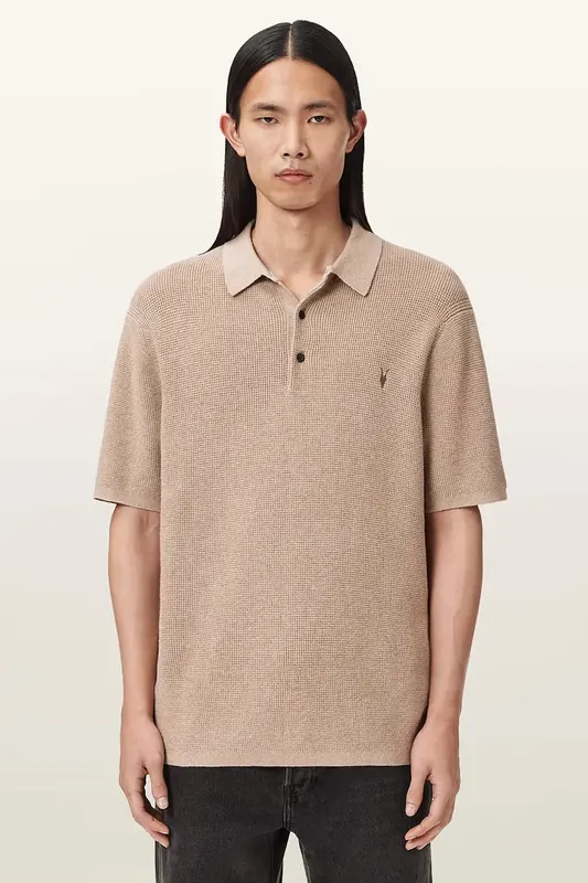 AllSaints polo męskie z dodatkiem wełny ASPEN