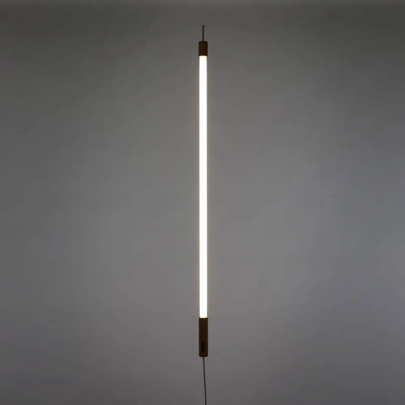 SELETTI Lampa LED Linea, biała, drewniane detale, uniwersalna