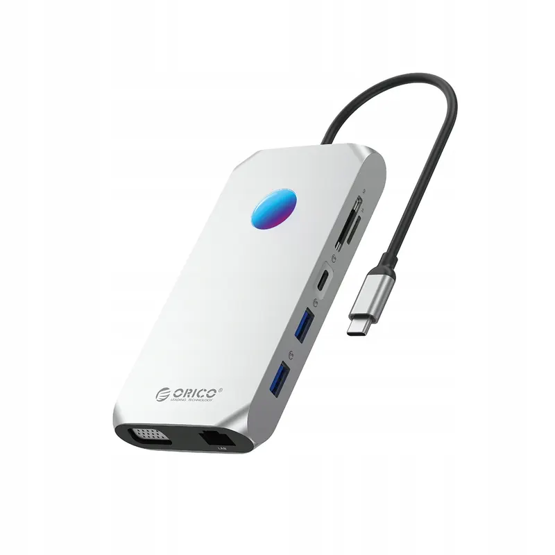 Hub 12w1 Usb-c Usb-a Usb-c Hdmi Vga microSD/SD RJ45 audio 3.5 mm Pd 100W