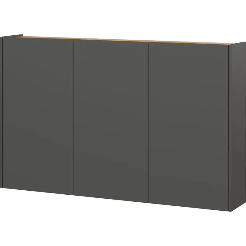 Antracytowa szafka w dekorze dębu wisząca 138x87x25 cm Libbiano – Germania