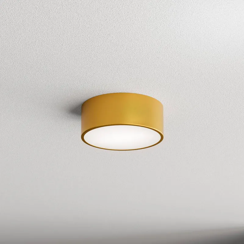 Lampa sufitowa Cleo, Ø 20 cm, IP54, złota, metal, E27