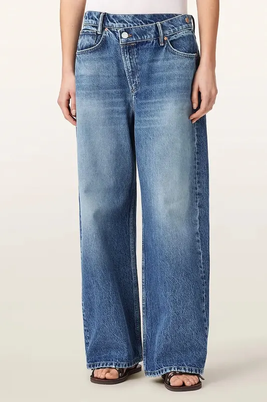AllSaints jeansy wide leg damskie AKI CROSSOVER JEAN