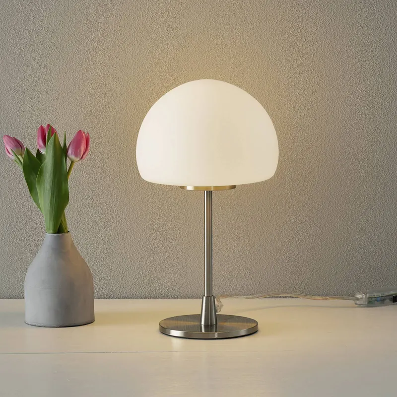 Lampa stołowa Gaia Big z funkcją dotykową, biała